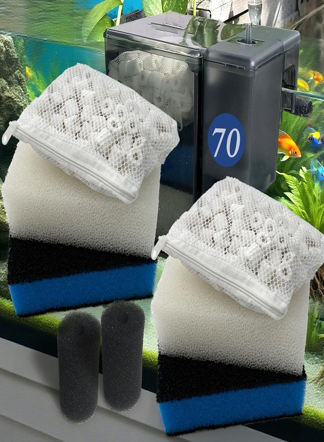 PurifyLogix 2 Sets of Upgraded Three-Stage Filtration Fish Tank Filter for AquaClear 70 Power Filter, 2 Set of Replacement Maintenance Kit for Fish Tank Filter for 40- to 70-Gallon Aquariums - Image 1
